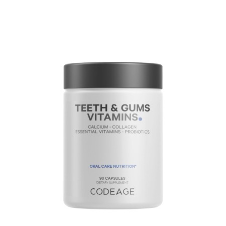 Codeage Teeth & Gums Vitamins, Daily Multivitamins & Minerals + Collagen, Complex De Vitamine, Minerale Si Colagen Pentru Dinti Si Gingii, 90 Cps