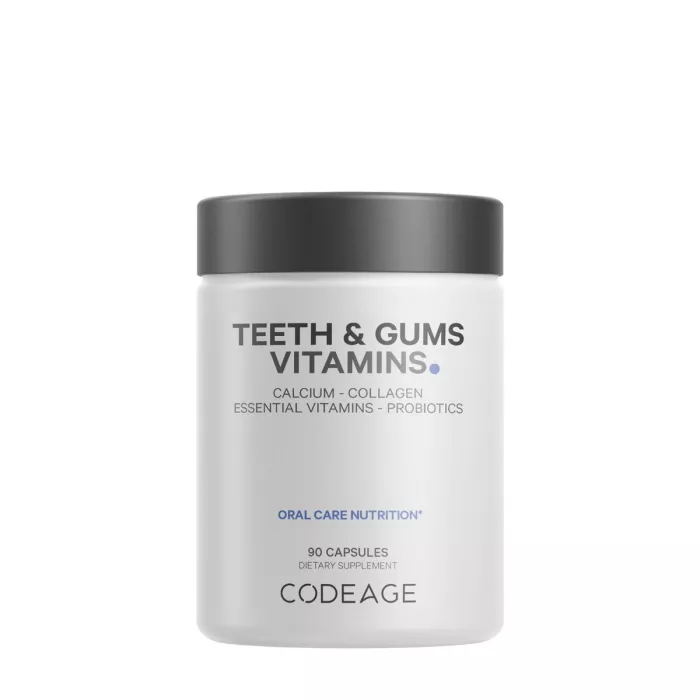 Codeage Teeth & Gums Vitamins, Daily Multivitamins & Minerals + Collagen, Complex De Vitamine, Minerale Si Colagen Pentru Dinti Si Gingii, 90 Cps Codeage Teeth & Gums Vitamins, Daily Multivitamins & Minerals + Collagen, Complex De Vitamine, Minerale Si Colagen Pentru Dinti Si Gingii, 90 Cps