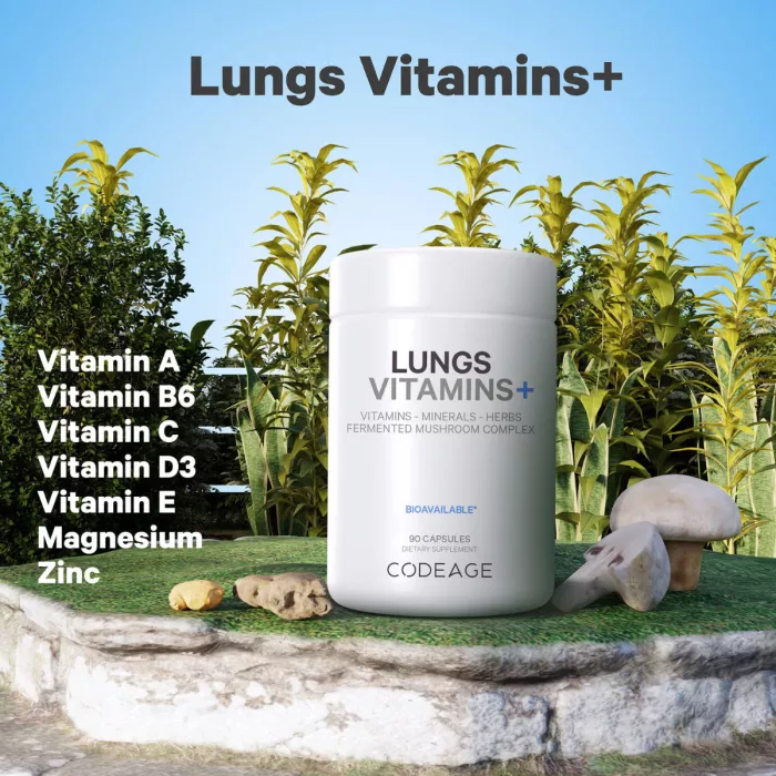 Codeage Lungs Vitamins, Formula Complexa Pentru Imbunatatirea Respiratiei, 90 Cps Codeage Lungs Vitamins, Formula Complexa Pentru Imbunatatirea Respiratiei, 90 Cps