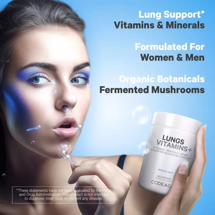 Codeage Lungs Vitamins, Formula Complexa Pentru Imbunatatirea Respiratiei, 90 Cps Codeage Lungs Vitamins, Formula Complexa Pentru Imbunatatirea Respiratiei, 90 Cps