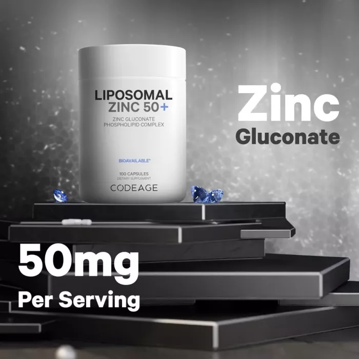 Codeage Liposomal Zinc 50+, Zinc Lipozomal 50+ Complex De Fosfolipide, 100 Cps Codeage Liposomal Zinc 50+, Zinc Lipozomal 50+ Complex De Fosfolipide, 100 Cps
