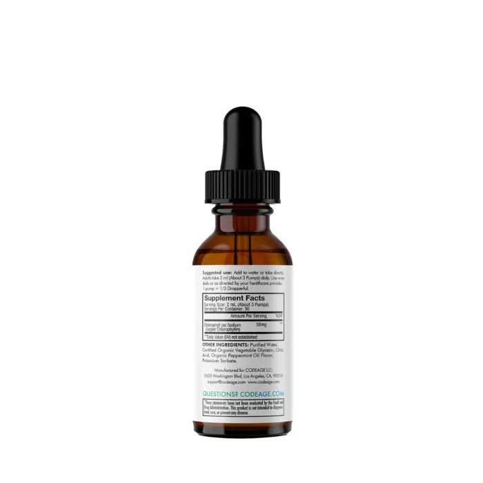Codeage Chlorophyll Liquid Drops, Clorofila Lichida Cu Aroma De Menta, 60 Ml Codeage Chlorophyll Liquid Drops, Clorofila Lichida Cu Aroma De Menta, 60 Ml