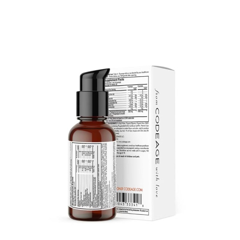 Codeage Nano Food Turmeric Phytosome, Turmeric Fitosom 1000 Mg Cu Aroma De Citrice, 59.2 Ml