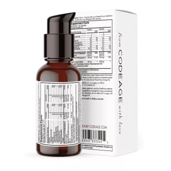 Codeage Liposomal Vitamin D3+k2 Orange Flavor, Vitamina D3+k2 Lipozomala Cu Aroma De Portocala, Formula Avansata Pentru Absorbtie Superioara, 59.2 Ml