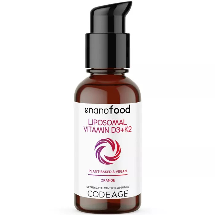 Codeage Liposomal Vitamin D3+k2 Orange Flavor, Vitamina D3+k2 Lipozomala Cu Aroma De Portocala, Formula Avansata Pentru Absorbtie Superioara, 59.2 Ml Codeage Liposomal Vitamin D3+k2 Orange Flavor, Vitamina D3+k2 Lipozomala Cu Aroma De Portocala, Formula Avansata Pentru Absorbtie Superioara, 59.2 Ml