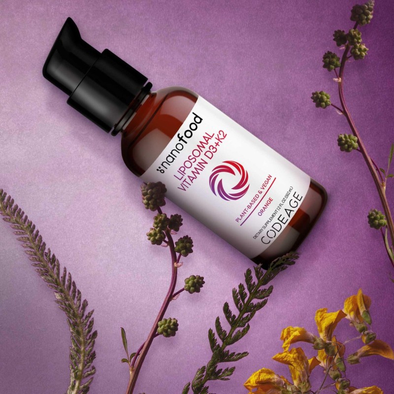 Codeage Liposomal Vitamin D3+k2 Orange Flavor, Vitamina D3+k2 Lipozomala Cu Aroma De Portocala, Formula Avansata Pentru Absorbtie Superioara, 59.2 Ml