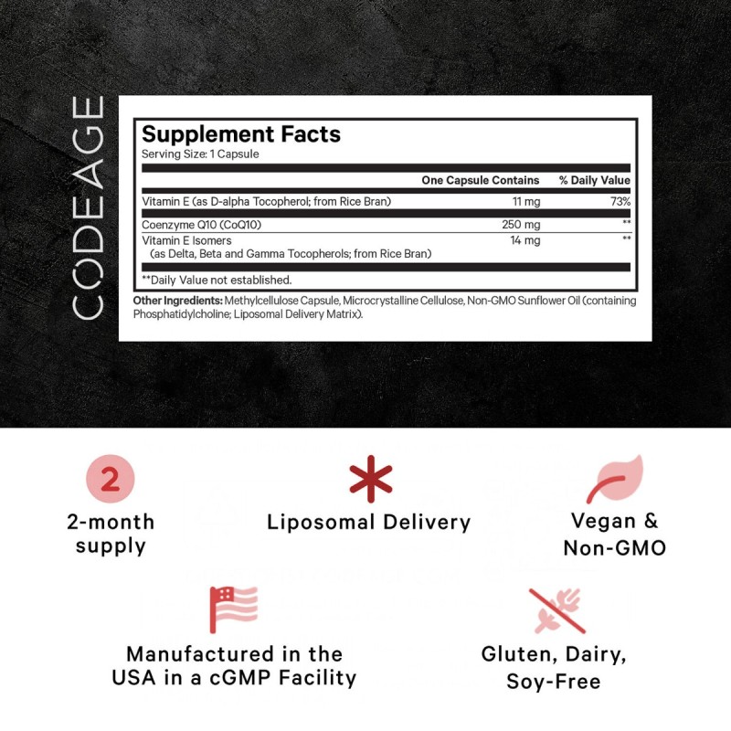 Codeage Liposomal Coq10 Max, Coenzima Q-10 Lipozomala, 60 Cps