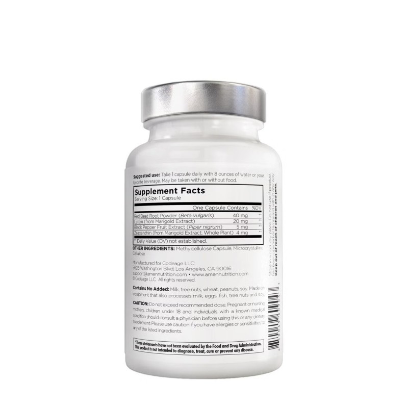 Codeage Amen Eyes Lutein Zeaxanthin And Black Pepper, Formula Pentru Sanatatea Ochilor, 90 Cps