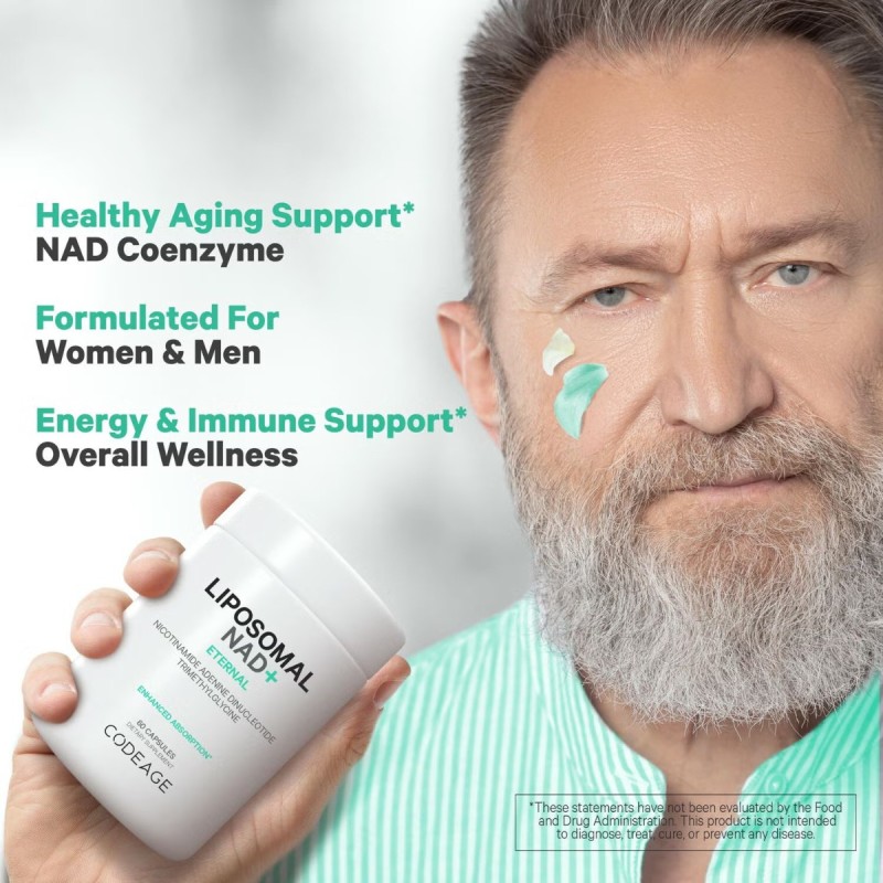 Codeage Liposomal Nad+ Eternal, Nicotinamide Adenine Dinucleotide, Nad+ Liposomal Cu Betaina Tmg, 60 Cps
