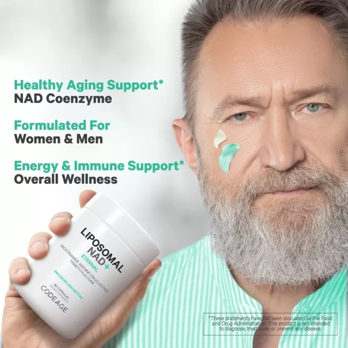 Codeage Liposomal Nad+ Eternal, Nicotinamide Adenine Dinucleotide, Nad+ Liposomal Cu Betaina Tmg, 60 Cps Codeage Liposomal Nad+ Eternal, Nicotinamide Adenine Dinucleotide, Nad+ Liposomal Cu Betaina Tmg, 60 Cps