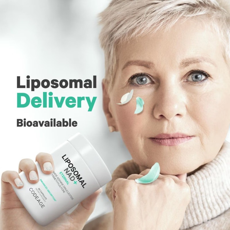 Codeage Liposomal Nad+ Eternal, Nicotinamide Adenine Dinucleotide, Nad+ Liposomal Cu Betaina Tmg, 60 Cps