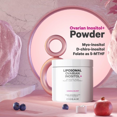 Codeage Liposomal Ovarian Inositol+ - Mixed Berry , Myo-inozitol Ovarian Cu Coenzima Q10 Cu Aroma De Fructe De Padure, 148.2 G