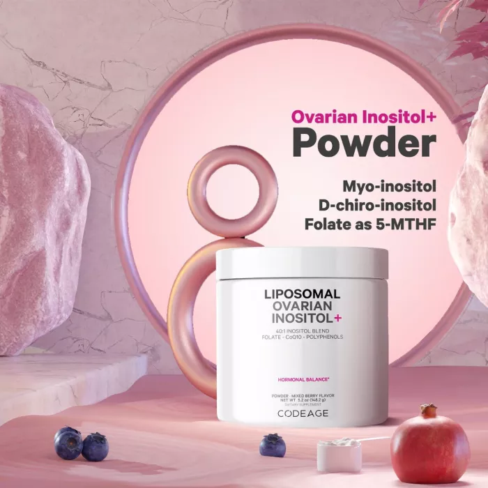 Codeage Liposomal Ovarian Inositol+ - Mixed Berry , Myo-inozitol Ovarian Cu Coenzima Q10 Cu Aroma De Fructe De Padure, 148.2 G Codeage Liposomal Ovarian Inositol+ - Mixed Berry , Myo-inozitol Ovarian Cu Coenzima Q10 Cu Aroma De Fructe De Padure, 148.2 G