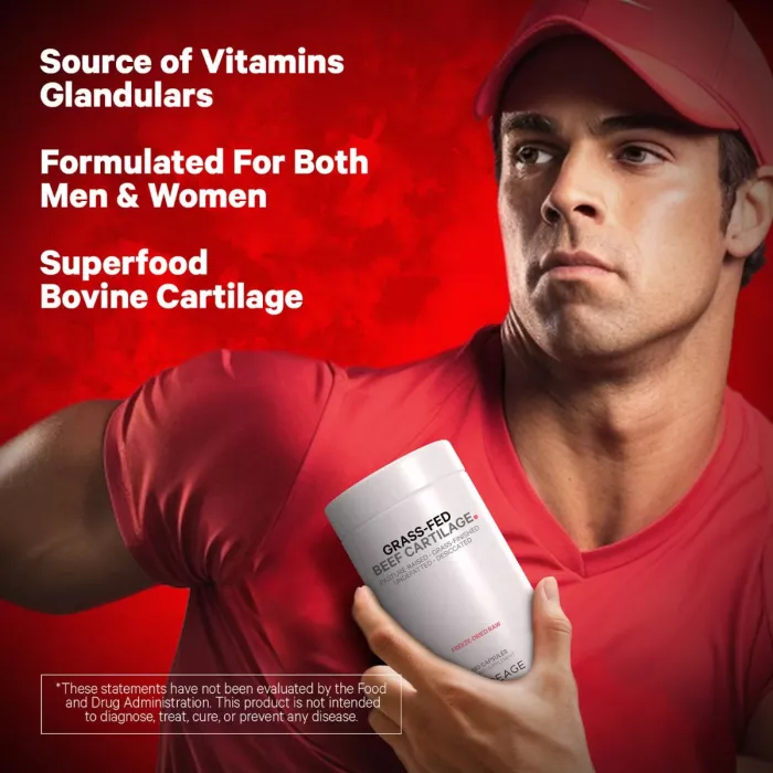 Codeage Grass-fed Beef Cartilage, Formula Pentru Sanatatea Articulatiilor Si Mobilitate, 180 Cps