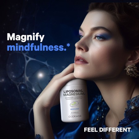 Codeage Liposomal Magnesium L-threonate, Magneziu L-treonat Liposomal Cu Fosfolipide - Formula Avansata Pentru Absorbtie Superioara, 90 Cps