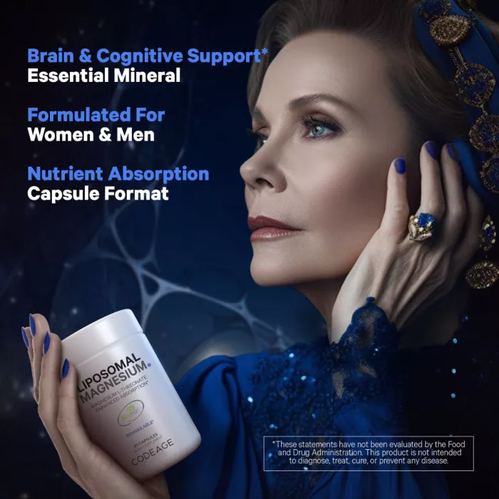 Codeage Liposomal Magnesium L-threonate, Magneziu L-treonat Liposomal Cu Fosfolipide - Formula Avansata Pentru Absorbtie Superioara, 90 Cps Codeage Liposomal Magnesium L-threonate, Magneziu L-treonat Liposomal Cu Fosfolipide - Formula Avansata Pentru Absorbtie Superioara, 90 Cps
