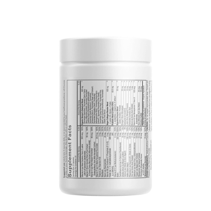 Codeage Women’s Fermented Multivitamin, Multivitamine Fermentate Pentru Femei Cu Coq10, Probiotice, Omega 3, 120 Cps