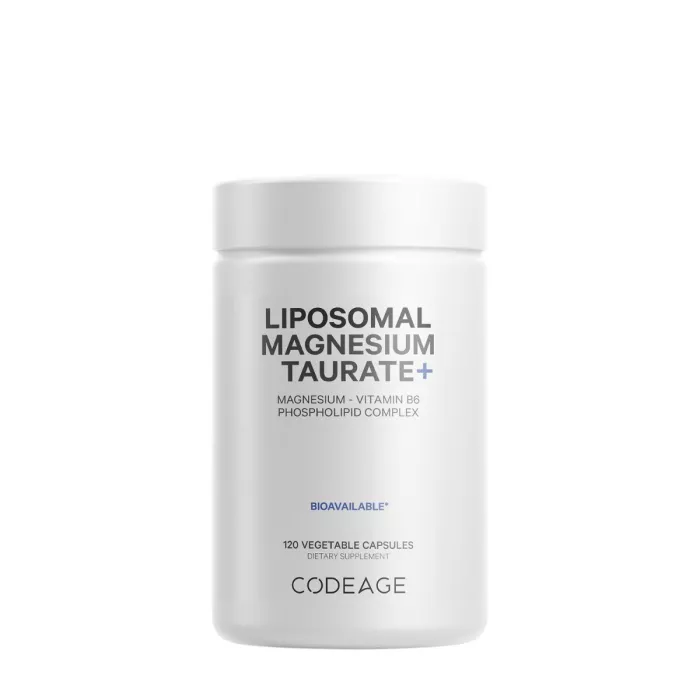 Codeage Liposomal Magnesium Taurate+, Magneziu Taurat Cu Tehnologie Liposomala Pentru Sanatatea Inimii Si Sistemului Nervos, 120 Cps Codeage Liposomal Magnesium Taurate+, Magneziu Taurat Cu Tehnologie Liposomala Pentru Sanatatea Inimii Si Sistemului Nervos, 120 Cps