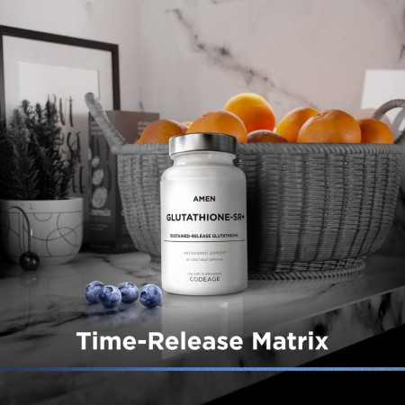 Codeage Amen Glutathione Sustained Release, Glutation 250 Mg Cu Eliberare Prelungita, 60 Cps