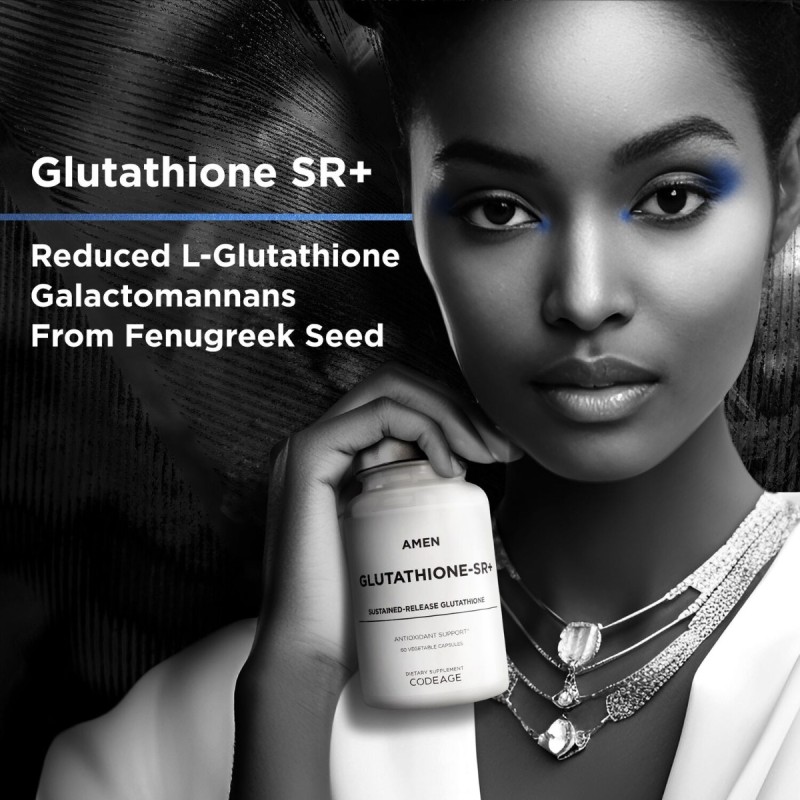 Codeage Amen Glutathione Sustained Release, Glutation 250 Mg Cu Eliberare Prelungita, 60 Cps