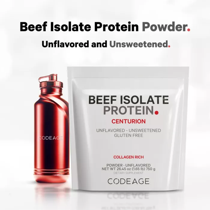 Codeage Beef Isolate Protein, Proteina Izolata Din Vita, Fara Aroma, 750 G Codeage Beef Isolate Protein, Proteina Izolata Din Vita, Fara Aroma, 750 G