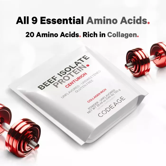 Codeage Beef Isolate Protein, Proteina Izolata Din Vita, Fara Aroma, 750 G Codeage Beef Isolate Protein, Proteina Izolata Din Vita, Fara Aroma, 750 G