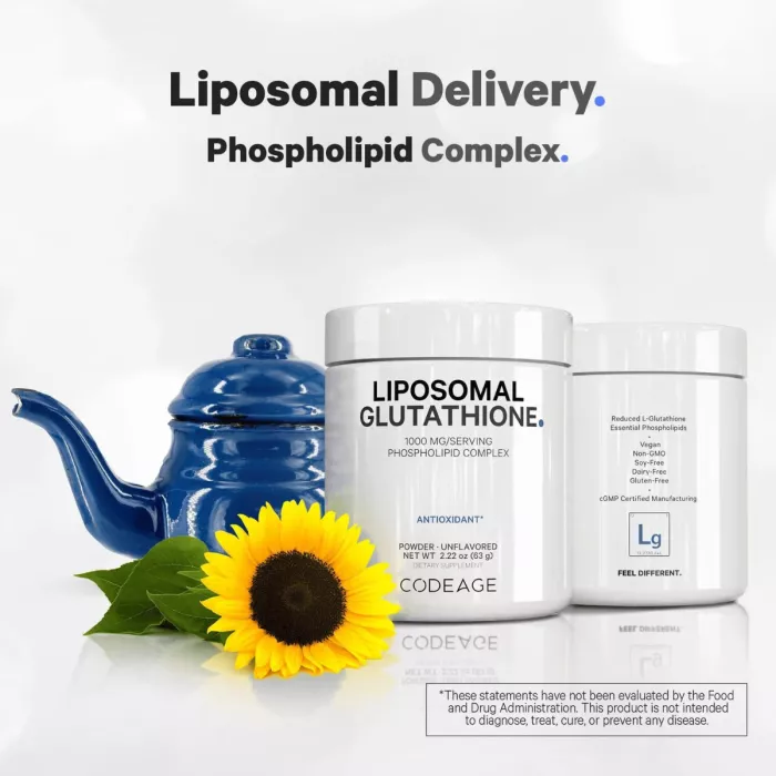 Codeage Liposomal Glutathione, Glutation Lipozomal Pudra 1000 Mg, 63g Codeage Liposomal Glutathione, Glutation Lipozomal Pudra 1000 Mg, 63g