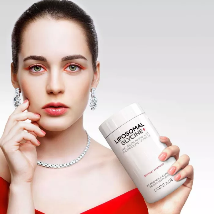 Codeage Liposomal Glycine+, Glicina Lipozomala Pentru Somn, Regenerare Si Sanatate Cognitiva, 180 Cps