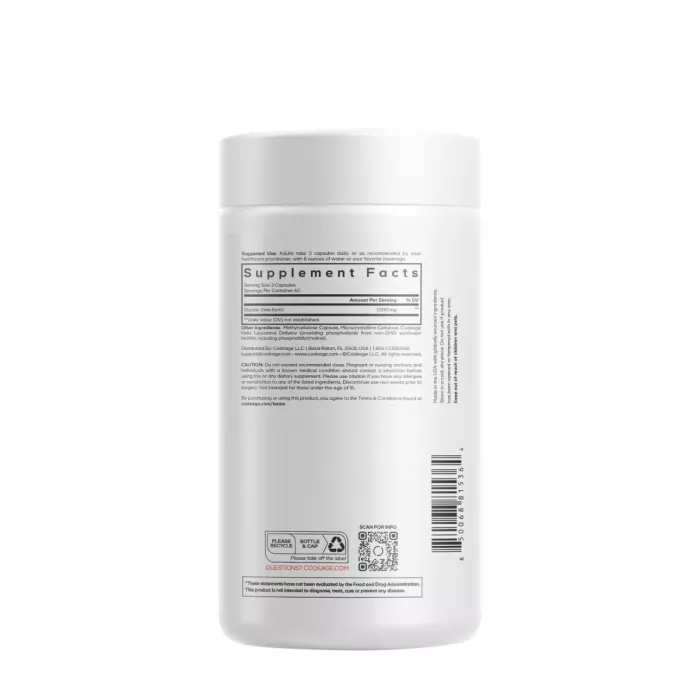 Codeage Liposomal Glycine+, Glicina Lipozomala Pentru Somn, Regenerare Si Sanatate Cognitiva, 180 Cps
