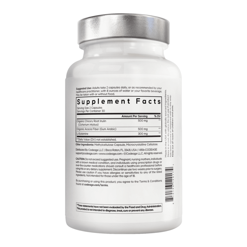 Codeage Amen Prebiotic Fiber+, Fibre Prebiotice Premium Pentru Echilibru Digestiv, 60 Cps