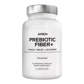 Codeage Amen Prebiotic Fiber+, Fibre Prebiotice Premium Pentru Echilibru Digestiv, 60 Cps