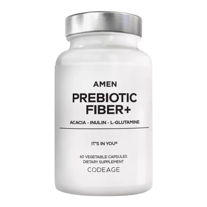 Codeage Amen Prebiotic Fiber+, Fibre Prebiotice Premium Pentru Echilibru Digestiv, 60 Cps