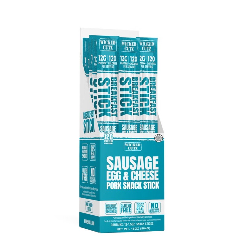 Wicked Cutz Sausage Egg & Cheese Stick, Baton Cu Carnacior, Oua Si Branza, 42 G