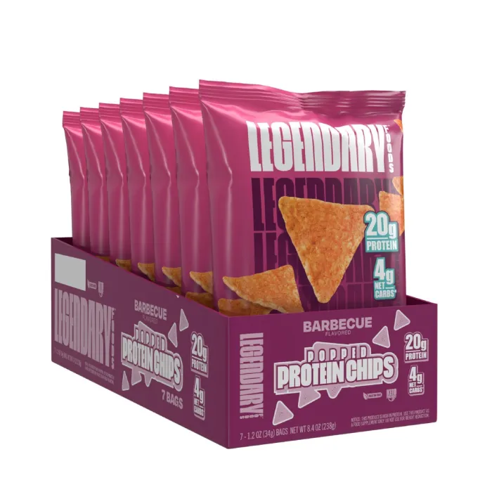 Legendary Foods Popped Protein Chips With Barbeque Flavor, Chips-uri Proteice Cu Aroma De Barbeque, 34 G