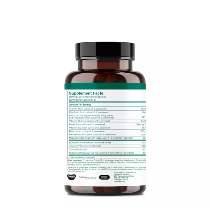 Qualia Life Sciences Qualia Nad+ Optimized Aging, Formula Pentru Cresterea Nad+ Pana La 50%, 42 Cps