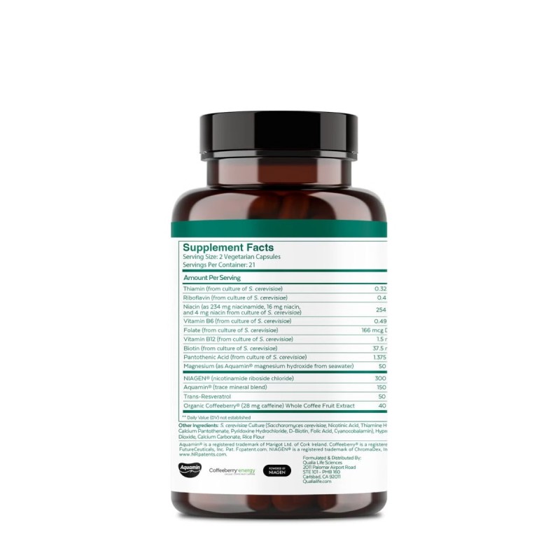 Qualia Life Sciences Qualia Nad+ Optimized Aging, Formula Pentru Cresterea Nad+ Pana La 50%, 42 Cps