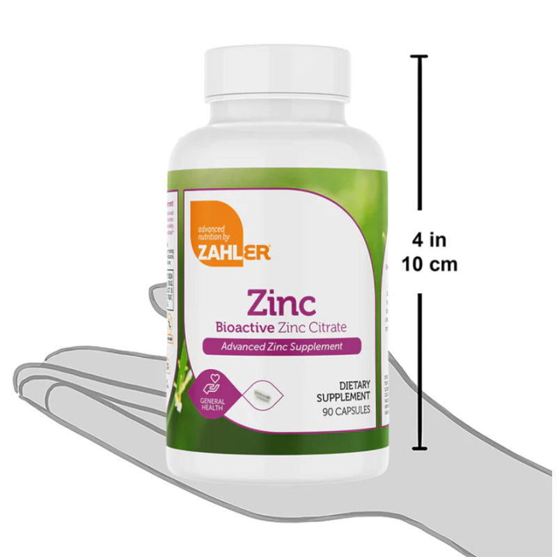 Zahler Zinc, Bioactive Zinc Citrate, Advanced Zinc Supplement, Zinc Citrat Bioactiv, 90 Tb