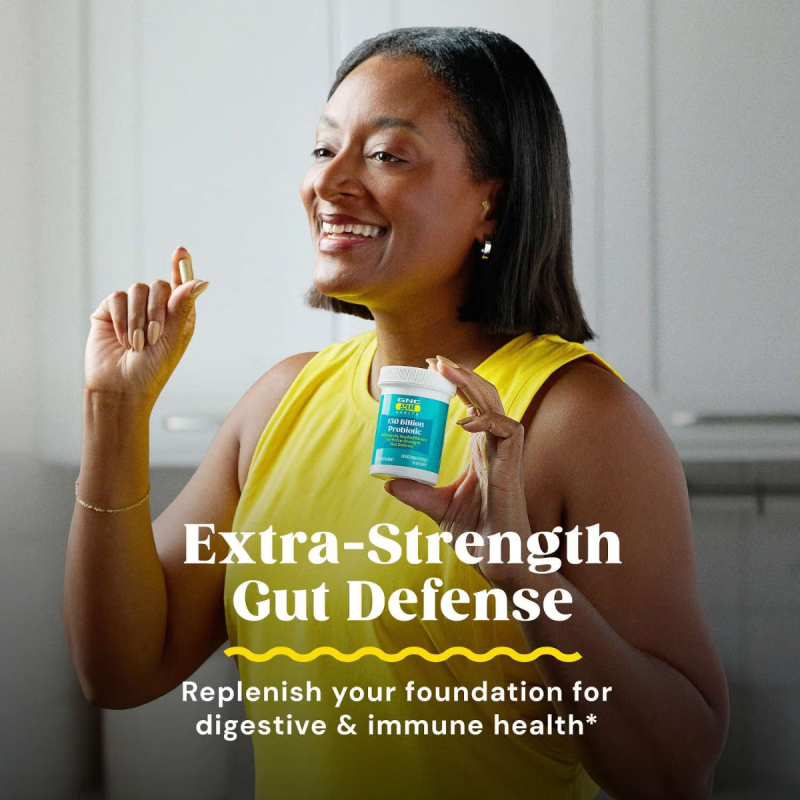 Gnc Gut Health 150 Billion Probiotic, Probiotic Lab4, Formula Studiata Clinic, 150 Miliarde Ufc Culturi Vii, Pentru Digestie Si Microbiom, 20 Cps