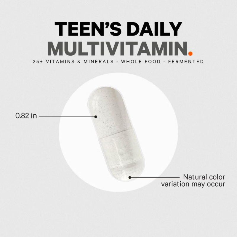 Codeage Teen Fermented Vegan Multivitamin, Multivitamine Vegane Fermentate Pentru Adolescenti, 60 Cps