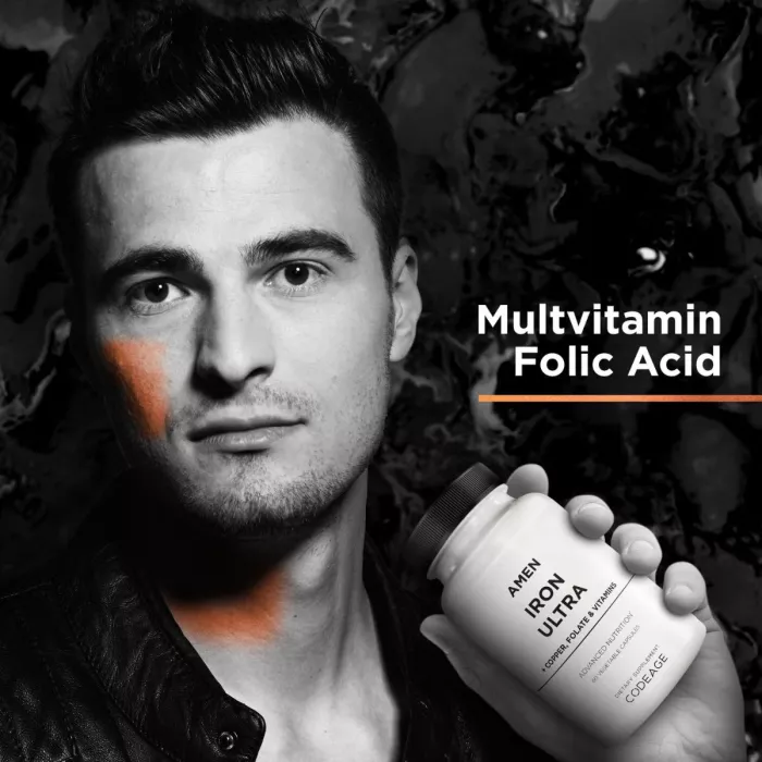 Codeage Amen Iron Ultra, Formula Cu Fier Si Vitamine, 60 Cps