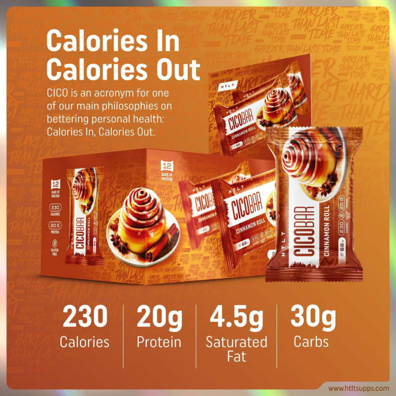 Htlt Cico Bar Cinnamon Roll, Baton Proteic Cu Aroma De Rulou Cu Scortisoara, 68 G