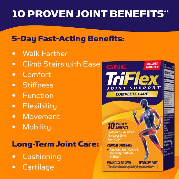 Gnc Triflex Joint Support Complete Care, Formula Completa Pentru Sanatatea Articulatiilor, 120 Tb