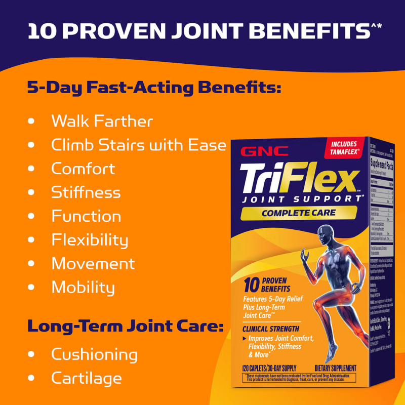 Gnc Triflex Joint Support Complete Care, Formula Completa Pentru Sanatatea Articulatiilor, 120 Tb