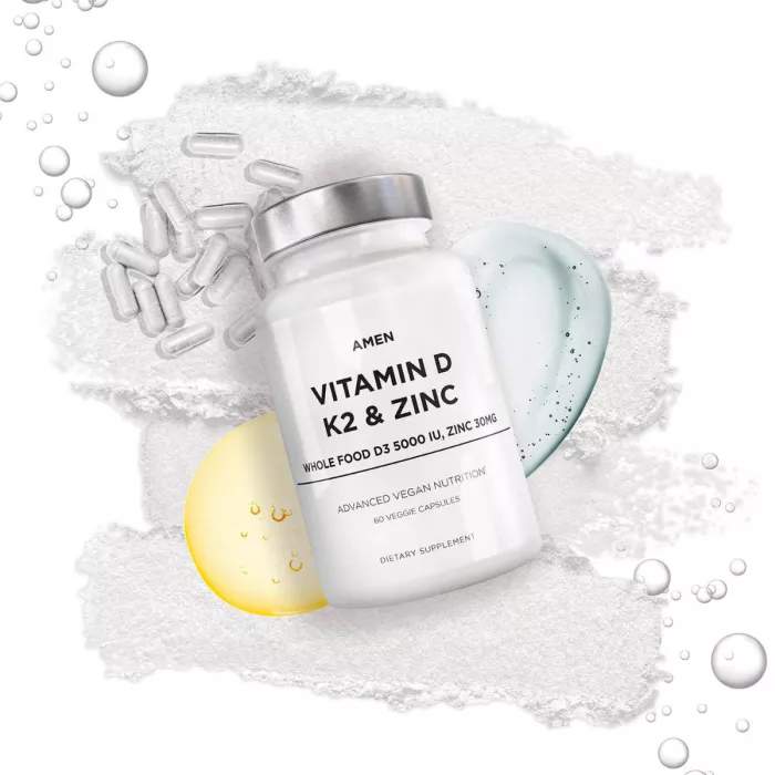 Codeage Amen Vitamin D - K2 & Zinc - Vitamin D3, Formula Pentru Imunitate, Oase Puternice Si Protectie Cardiovasculara, 60 Cps Codeage Amen Vitamin D - K2 & Zinc - Vitamin D3, Formula Pentru Imunitate, Oase Puternice Si Protectie Cardiovasculara, 60 Cps