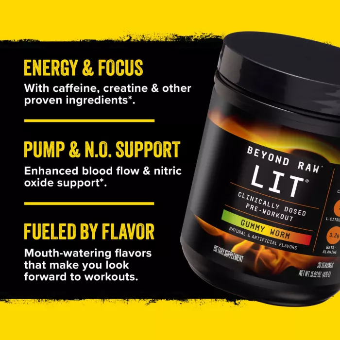 Gnc Beyond Raw Lit, Formula Pre-workout, Cu Aroma De Pepene, 402 G