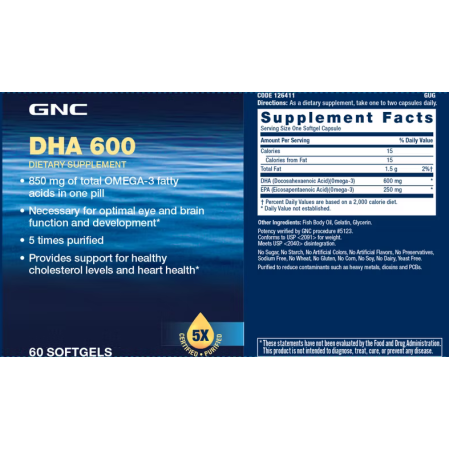 Acizii grasi dha omega-3 (60 Cps), GNC Live Well