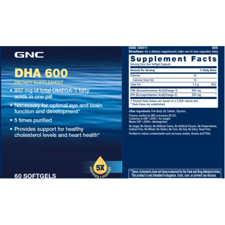Acizii grasi dha omega-3 (60 Cps), GNC Live Well