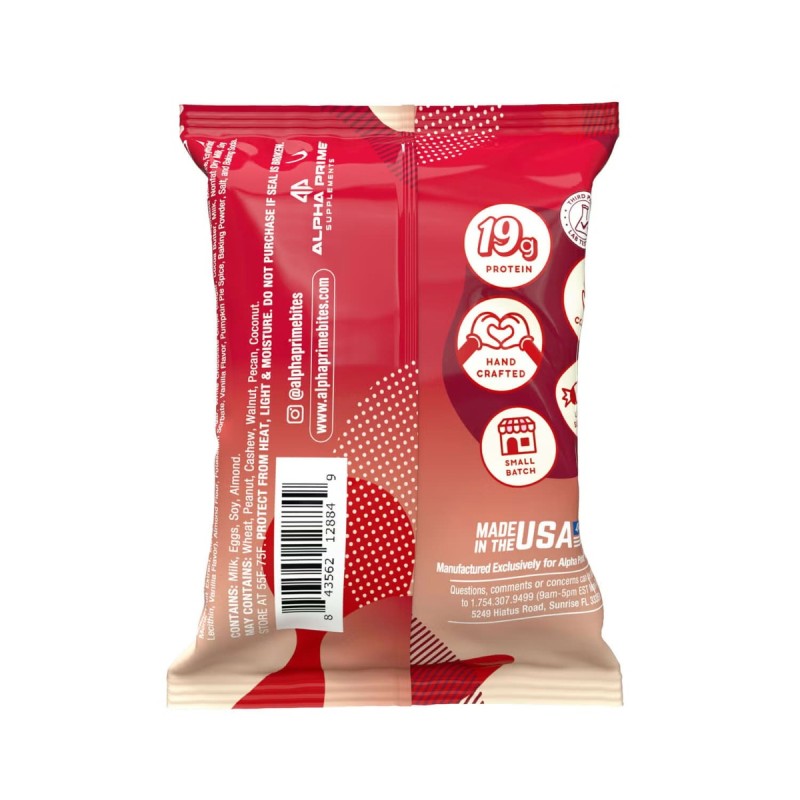 Alpha Prime Protein Brownie, Red Velvet, Prajitura Proteica Cu Aroma De Red Velvet, 65 G