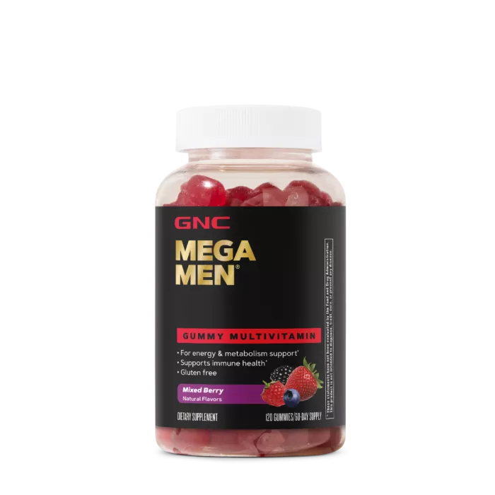 Gnc Mega Men Complex De Multivitamine Pentru Barbati Cu Aroma De Fructe De Padure, 120 Jeleuri Gnc Mega Men Complex De Multivitamine Pentru Barbati Cu Aroma De Fructe De Padure, 120 Jeleuri