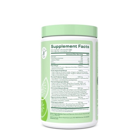 Bloom Greens & Superfoods - Strawberry Kiwi, Amestec De Super-alimente Verzi Cu Aroma De Capsuni Si Kiwi, 150.75 G